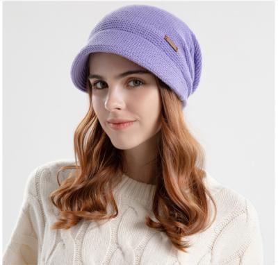 China COMMON Winter plush pile up hat for women's outdoor warmth cover, wide brim ear protection, fashionable hat for sale