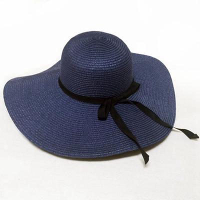 China COMMON Summer Big Edge Bow Women's Straw Hat UV Sun Hat for sale