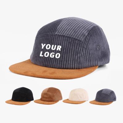 China COMMON Custom Common Corduroy Snapback Hat with Suede Brim and Embroidery Logo for sale