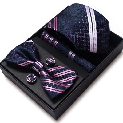 China Custom Men's tie spot gift box6-piece set polyester woven party jacquard slim necktie necktie business formal wear wedding FR5678 for sale