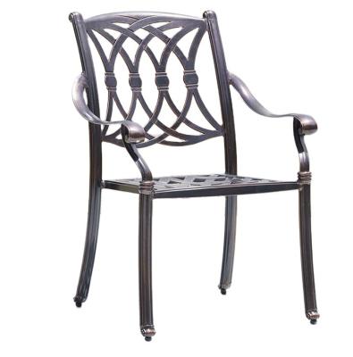 China Foshan Traditional Patent Die Chouvant Cast Aluminum Seat Cast Aluminum Outdoor Patio Dining Set for sale