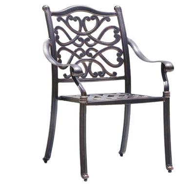 China Cast Aluminum Modern Luxury Outdoor Furniture Modern Stackable Aluminum Outdoor Chair for sale