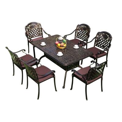 China Rand Chair Garden Modern Outdoor Rectangular Table Long Waterproof And Sun Protection Yard Die Cast Aluminum Table for sale