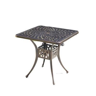 China Modern Cast Aluminum Table Set Outdoor Cast Iron Dining Table Patio Metal Cast Iron Dining Set for sale