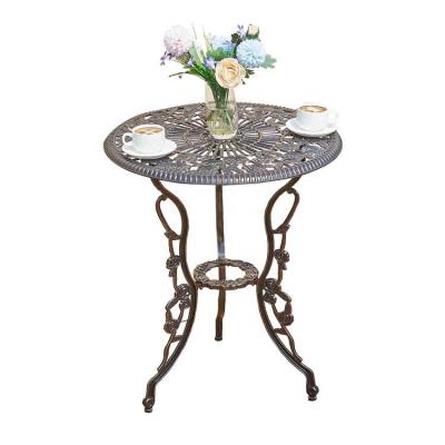 China CHOUVANT Modern Dismantled Round Die Casting Alu Patio Table For Gathering With Fire for sale