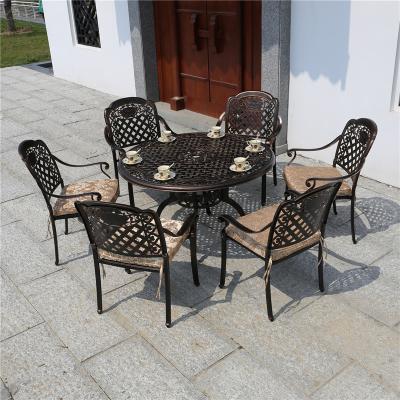 China Modern Party Courtyard Round Table Modern Metal Table Outdoor Balcony Cast Aluminum Furniture for sale