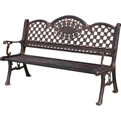 China EUROPEAN Wholesale Park Outdoor Metal Garden Leisure Bench Lounger Cast Aluminum Aluminum Bench for sale