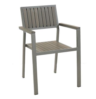 China Modern Hot Selling Yard Chair Plastic Wooden Patio Dining Chair Garden Aluminum Rattan Outdoor Chair for sale