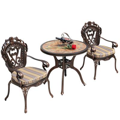 China Modern Modern Style Outdoor Patio Dining Restaurant Furniture Die Cast Aluminum Ceramic Countertops Table for sale