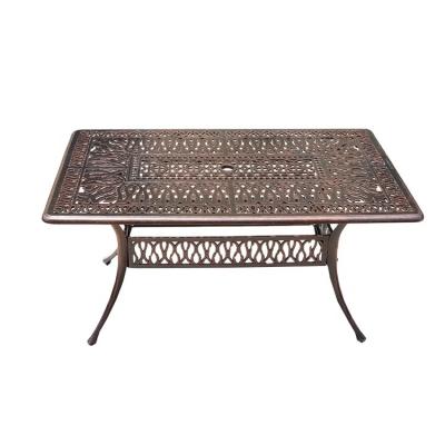 China Modern Dining Table Garden Square Die Cast Aluminum Chinese Outdoor Home Furniture Modern Piece 150X90XH73 cm2 for sale