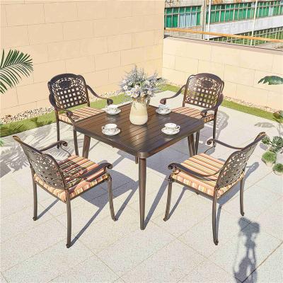 China Leisure Modern Garden Aluminum Plastic Wood Table Set Furniture Aluminum Lightweight Home Outdoor Patio Tables Luxury Sauce Coffee Table for sale