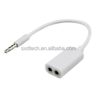 China Speaker 3.5mm 1 Male 2 To Female Audio Cable Y Splitter Audio Cable For Earphone AC01 White Earphone for sale