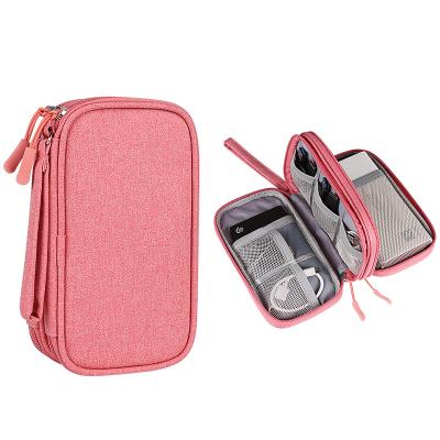 China 360 Degree Double Layers Shockproof Multifunction Travel Electronics Accessories Bag Data Cable Organizer Storage Bag SM05 for sale