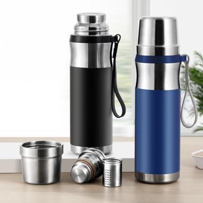 China PORTABLE Custom Double Wall Bpa Free Vacuum Insulated Thermos Water Bottle With Handle Stainless Steel Water Bottle Insulated Double Wall for sale