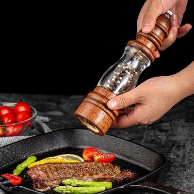 China Viable Pepper Grinder Acacia Wood Pepper Mill Salt and Pepper Shaker Tableware Gifts Professional Chef Tableware for sale