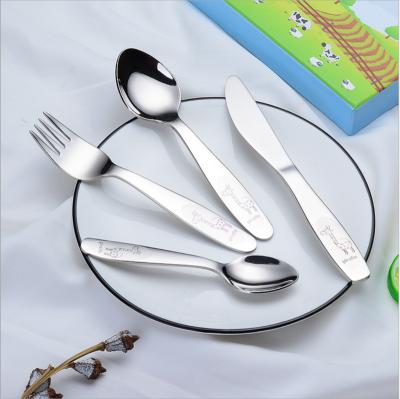 China Children 304 Stainless Steel Flatware Hotel Cutlery Set Disposable Stylish Interesting Stylish Spoon Fork Knife/China Flatware Set for sale