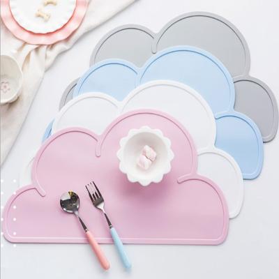 China Viable Reusable Place Mat Silicon Cloud Place Mat Toddler White Sublimation Dining Mat For Baby for sale