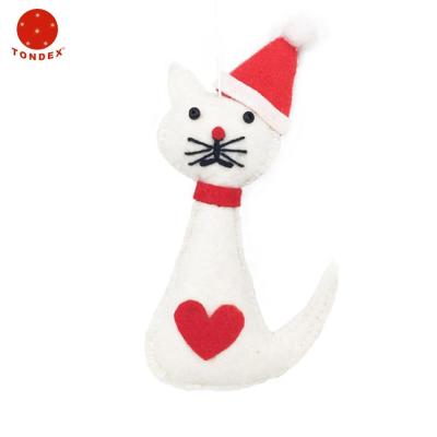 China Knitting Knitting Festival Felt Cat Indoor Ornament Car Key Chains Pendant Gifts for sale