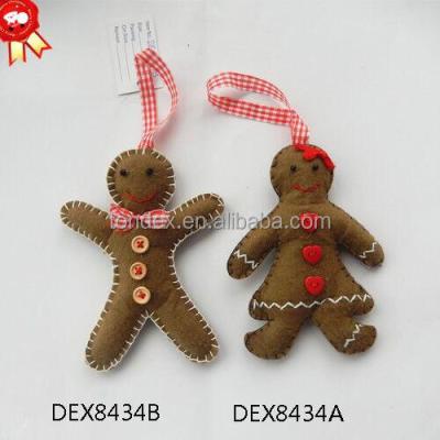 China New Warm Handmade Felt Wool /felt/etc Wool /felt/etc Fashion Gingerbread Man Christmas Ornaments for sale