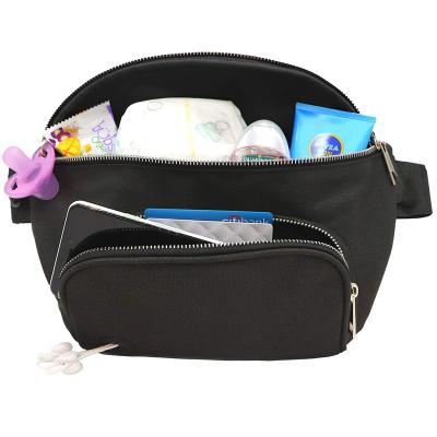 China Custom Anti-theft Mommy Waist Convenience Bag With Removable Diaper Replacement Pad Waist Bag Diaper Bag for sale