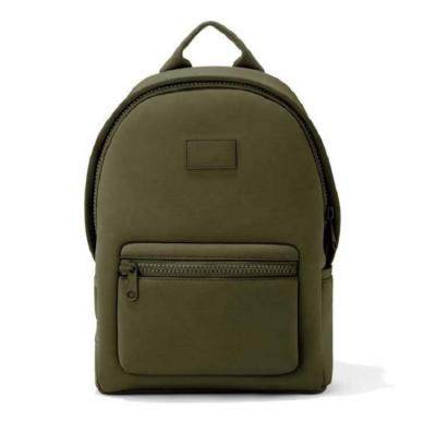 China Waterproof Korean Style Single Neoprene Green Single Day Backpack Empty Basic School Bags for sale