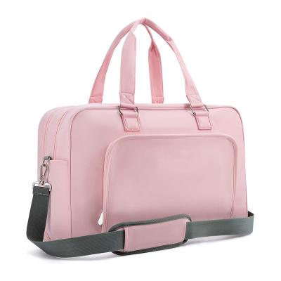 China Multi-Function Weekend Large Travel Bag Waterproof Large Bag Pink Women's Overnight Bag Carry Shoulder Pad for sale