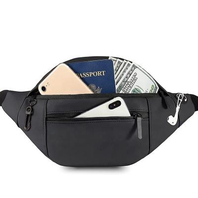 China Polyester Sport Running Small Waist Pocket Belt Slim Fanny Pack Chest Phone Crossbody Bag for sale