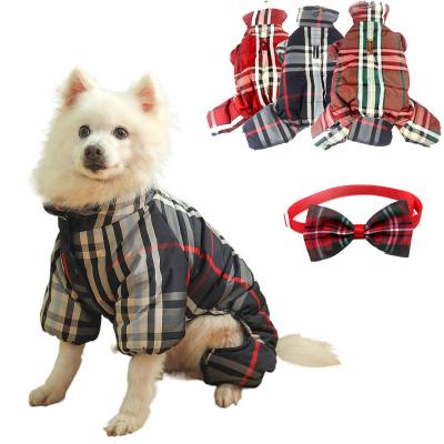 China High Quality Stocked Trend Plaid Pet Padded Clothes Pet Clothes Waterproof Dog Coats for sale