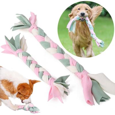 China Wholesale Viable Clean Teeth Dog Polyester Rope Braided Puppy Chew Toy Cleaning Plush Toys for sale