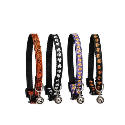 China New Hot Sale Halloween Dog Stocked Cat Collar With Bell for sale