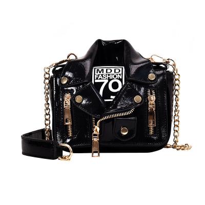 China Creative Fashion Pu Leather Jacket Suit Shape Bag For Female Girl Casual Single Shoulder Metal Chain Clip Cross Women - Body Handbags for sale