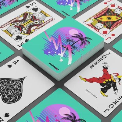 China Entertainment Divination Design Vaporwave 80s Sunset Poker Tarot Customized High Quality Playing Cards for sale