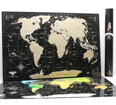 China Adventure Travel Scratch Map Housewarming Gift Luxury Black Gold World Great Black Scratch USA Map Poster for sale