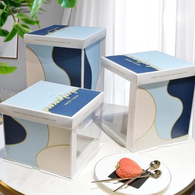 China Window Cake Box Packaging Design Recyclable Clear Transparent Cake Boxes for sale