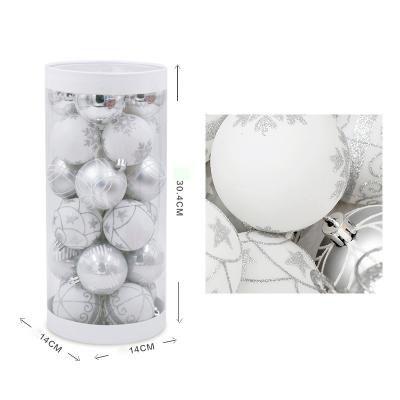 China Christamas Home Decoration Christmas Decorations 6cm24 Squares Silver Ball Set Christmas Tree Ornaments Decorated Ball for sale