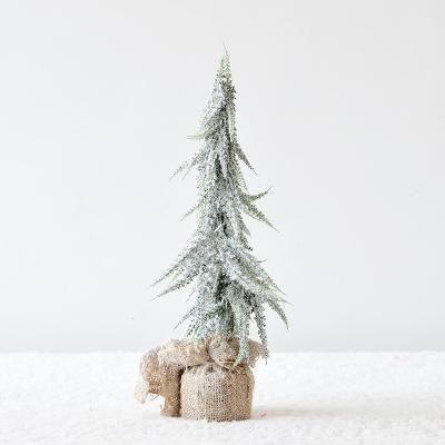 China Season PVC PVC Window Props Flock Cedar Pine Cone PE Spray Snow Down Christmas Tree for sale