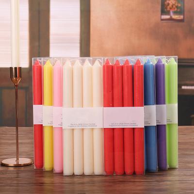 China Wholesale 6/8 Inch Sniffed Candles Luxury For Wedding Colored Candlelight Dinner Party Long Polish Tapered Candle for sale