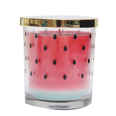 China Rose Scented Watermelon Candles High Quality Scented Luxury Hand Made Scented Custom Candle for sale