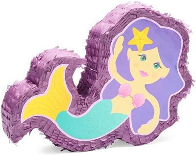 China Festival Decoration Pick Mermaid Pinata Small for Birthday Party Supplies (15.8 x 11.5 x 3.1 inches) for sale