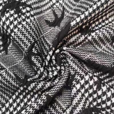 China Stretch Factory 190GSM Polyester Spandex Double Knit Jacquard Fabric For Garment for sale