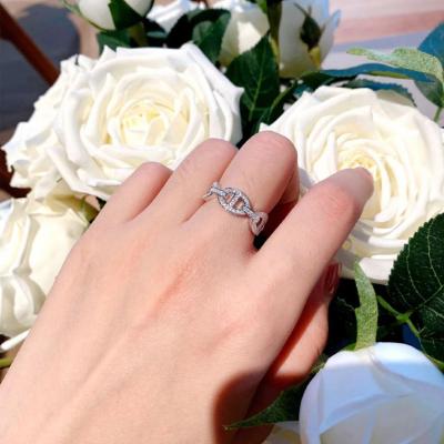 China Elegant female cold wind Japan of the latest fashion diamond ring and simple hop diamond ring hip South Korea plating 18k gold-plated ring for sale