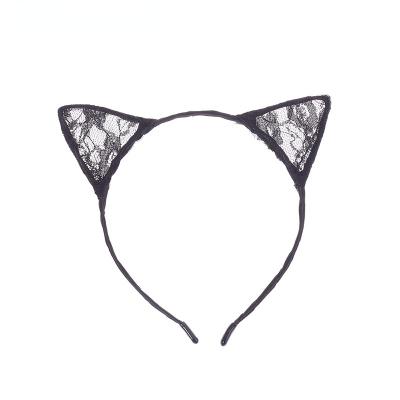 China Factory wholesale Europe and America and American black lace headband Halloween cat ears rabbit ear headband for sale