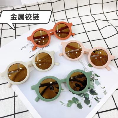 China 2022 New Fashion Spring Children's Round Sunglasses Retro Sunglasses Rub Macaron Baby Glass Street Photography Uv400 Sunglasses for sale