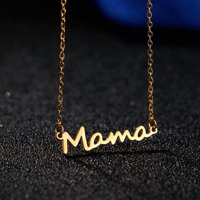 China The Other Mom Letter Pendant Necklace Women's 3 Colors Personality Jewelry Gift Mom Nameplate Clavicle Chain Choker Mother's Day Necklace for sale