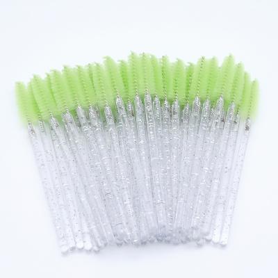 China Crystal Colorful Portable Hollow Solid Eyelash Extension Disposable Eyelashes Whips Mascara Wand Brush for sale