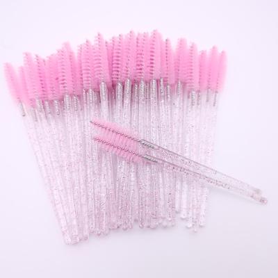 China Wholesale Plastic Eyelash Extension Lashes Sweep Solid Crystal Lash Strands Mascara Wand Eyelash Brush Disposable Colorful Portable Hollow for sale