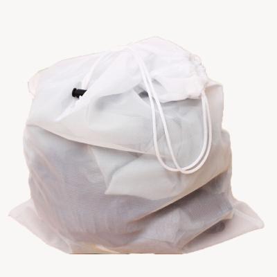 China Wholesale Mesh New Style Slim Fiber Laundry Bag Drawstring Bag For Storage For Travel for sale