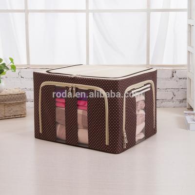 China Sustainable Stackable Outdoor Canvas Fabric Stainless Storage Box Use For Home Organization for sale