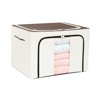 China Durable Household Essential Durable Folding Oxford Cloth Covered Storage Box With Steel Frame for sale