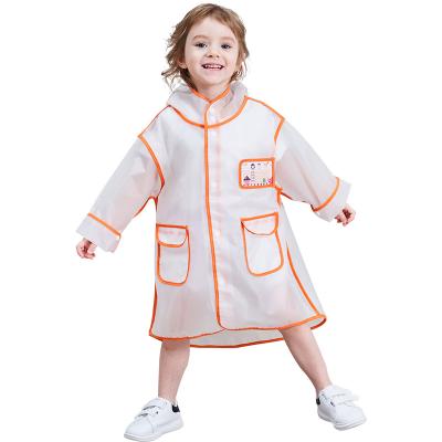 China Newest Style EVA Kids Raincoats Transparent Windproof Waterproof Children Rain Cape For Girls And Boys for sale